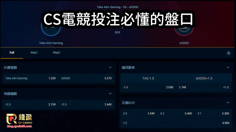 想要投注電競賽事，就必須先了解CS投注盤口
